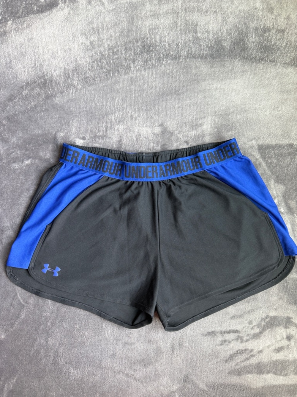 Under Armour Black and Blue Women's Athletic Shorts